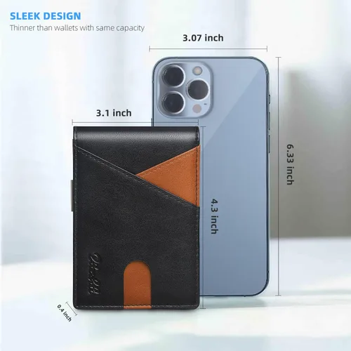Vista 14 de Zitahli - Billeteras delgadas RFID para hombres, billetera de cuero flexible con clip de dinero, cartera minimalista con bolsillo frontal