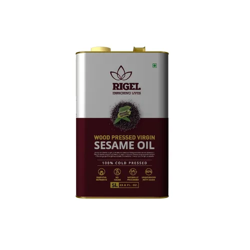 Vista 11 de Rigel Spices Aceite de sésamo prensado en frío molido naturalmente en lata ecológica de 33.8 fl oz (lata de 1 litro) Sin conservantes