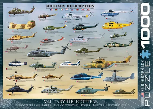 Vista 2 de EuroGraphics Rompecabezas de helicópteros militares (1000 piezas), 6000-0088