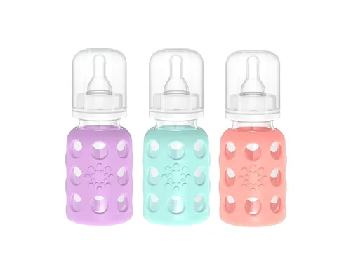 Vista 11 de Lifefactory Biberón de vidrio sin BPA Funda protectora de silicona Paquete de 2 de 4 onzas melón, plátano