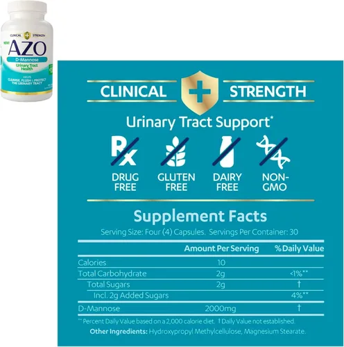 Vista 4 de AZO Cranberry Pro Suplemento para la salud del tracto urinario 600 mg PACRAN, 1 porción = más de 1 vaso de jugo de arándano 100 CT + D Manosa Salud