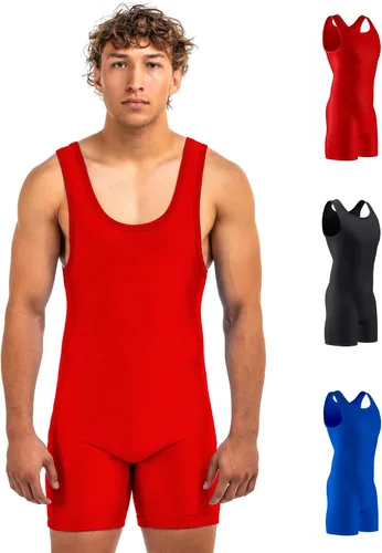 Vista 8 de Matman Edge Wrestling Singlet Hombres Niños Spandex Levantamiento de Pesas Color Sólido