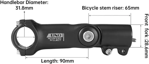 Vista 2 de BESNIN Vástago de bicicleta ajustable de 0 a 120 grados para vástago de 1.252 in 3.543 in/4.331 in, vástago ajustable de MTB para bicicleta