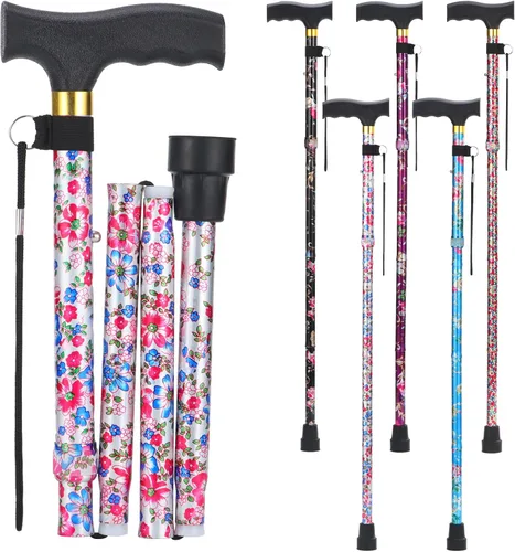 Vista 8 de PARLORA Bastón de caminar para mujeres y hombres, plegable, ligero, elegante, bastón plegable Bastones de caminar para personas mayores y adultos