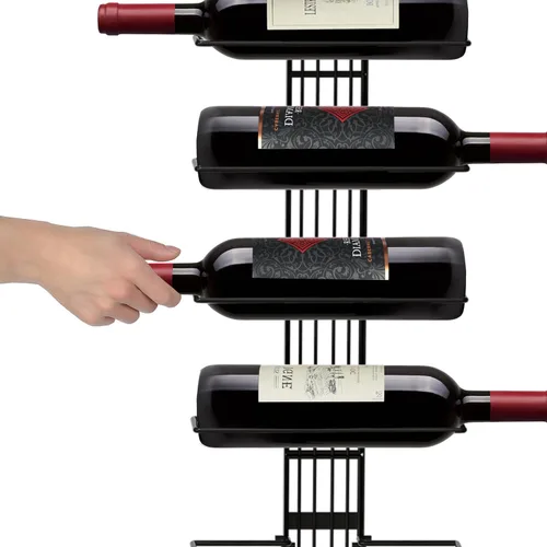 Vista 6 de J JACKCUBE DESIGN MK823A - Organizador de pared para 9 botellas, soporte de almacenamiento de vino de metal resistente para cocina, bodega y Negro