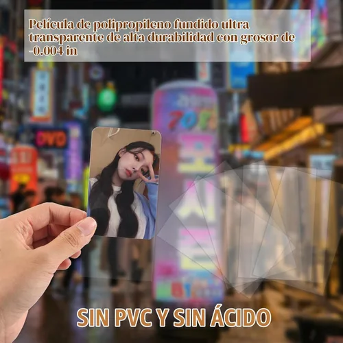 Vista 3 de 300 piezas de fundas para tarjetas fotográficas Kpop, fundas para tarjetas PVC y libres de ácido para tarjetas de intercambio estándar Kpop