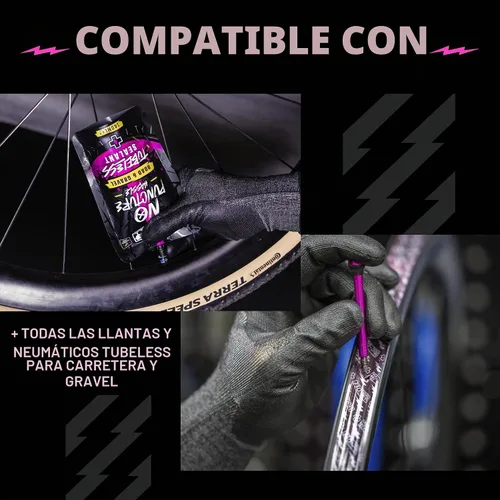 Vista 4 de Kit de configuración sin cámara Ultimate de Muc-Off, para 44mm de carretera/gravedad/CX - Kit de conversión sin cámara para bicicletas - Incluye