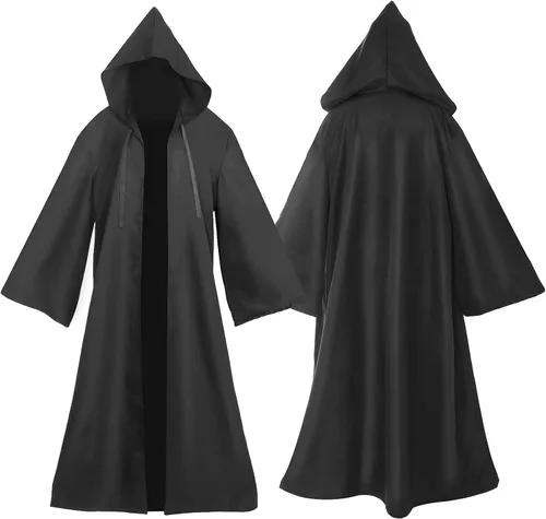 Vista 6 de Men Cloak Unisex Adult Robe Anime Cosplay Costume Kids Cape with Headband and Ring Halloween Cosplay Costumes