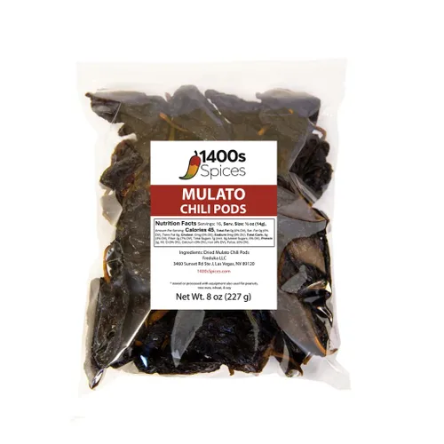 Vista 5 de 1lb Mulato Chile, Poblanos completamente maduro Calor suave con sabor rico, ahumado y ligeramente dulce para recetas tradicionales