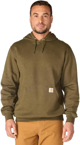 Vista 58 de Carhartt Sudadera de ajuste holgado para hombre con logotipo en la manga, de peso medio, gráfica, liquidación Terreno ámbar