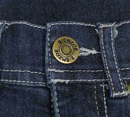 Vista 4 de Bienzoe Pantalones cortos de mezclilla para niñas pantalones cortos elásticos de cintura baja para niños, para usar todo el día, perfectos