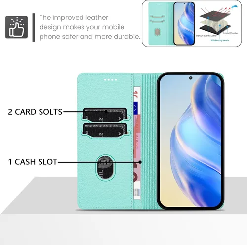 Vista 3 de Funda compatible con Nothing CMF Phone 1, compatible con Nothing CMF Phone 1, cierre magnético, soporte con ranura para tarjetas, cartera BHL