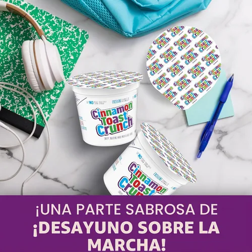 Vista 4 de Cinnamon Toast Crunch Taza de cereales para desayuno, cereal de una sola porción, 2 onzas (paquete de 12) 22g Whole Grain, No High-Fructose Corn