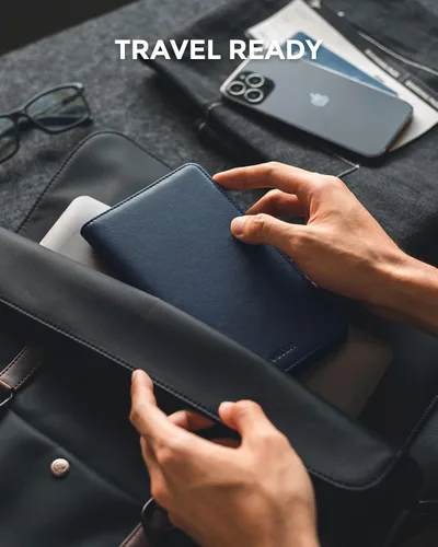 Vista 5 de VULKIT Cartera Portapasaportes con Bloqueo RFID, Cartera de Viaje para Hombre y Mujer