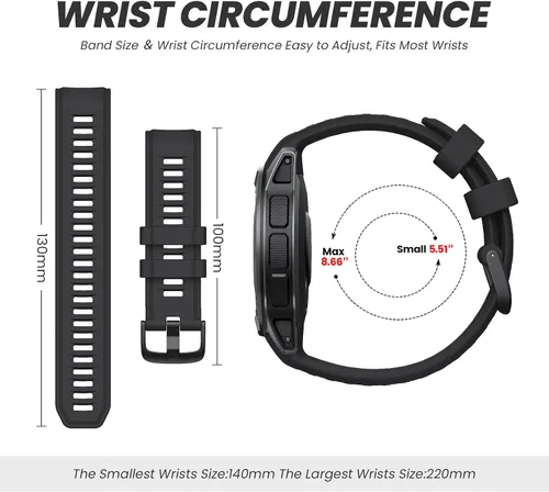 Vista 5 de NotoCity Band for Garmin Instinct 2 Watchband Instinct 2 Solar Wristband 22mm Soft Silicone Replacement Watch Strap Compatible with Instinct 2 Solar