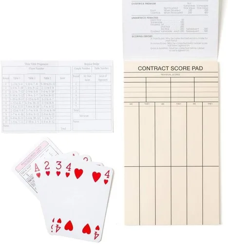 Vista 3 de Caspari Juego de regalo de puente de tortuga, 2 barajas de cartas y 2 blocs de puntuación