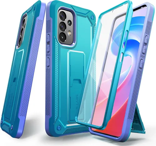 Vista 10 de Funda para teléfono Samsung Galaxy A52 5G [grado milimétrico a prueba de golpes] [1 protector de pantalla separado] con función atril, textura mate