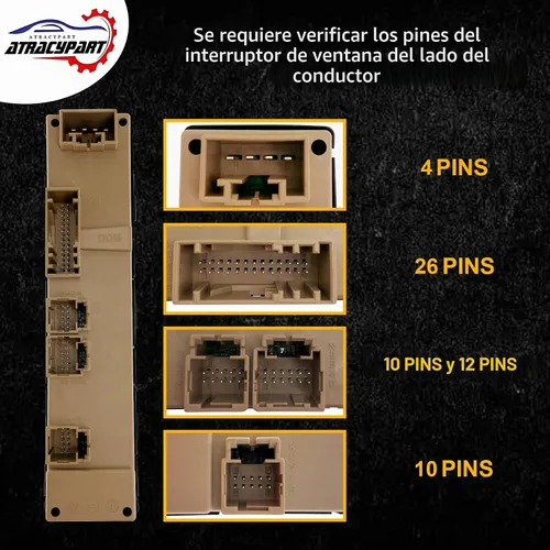 Vista 6 de Interruptor de ventana maestro 15883320, apto para Chevy GMC Cadillac 2003