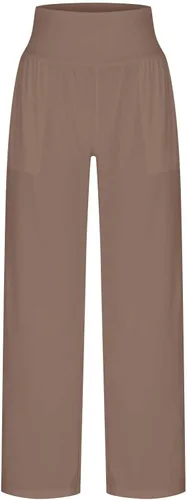 Vista 4 de SMIDOW Pantalones de cintura alta para mujer, casuales, holgados, de pierna ancha, pantalones largos con bolsillos, ajuste relajado, pantalones