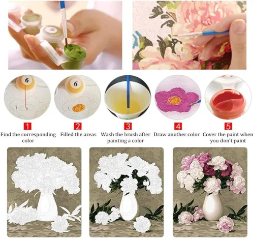 Vista 5 de ZMHZMY Kits de pintura por números Basset Hound Dog Pet Dog Animal DIY Pintura digital por números Kits en lienzo Decoración de pared para el hogar