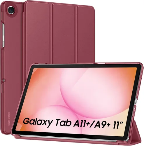 Vista 11 de MoKo Funda para Galaxy Tab A9+/A9 Plus de 11 pulgadas 2023, Funda Protectora Inteligente Delgada con Soporte y Carcasa Trasera Translúcida de PC