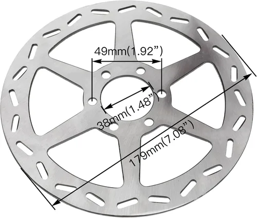 Vista 11 de YOXUFA Rotor de freno de disco de mini bicicleta de 180mm con pastillas de repuesto para Baja Doodle Bug DB30 CT100U CC100X motor 97cc 98cc 100cc