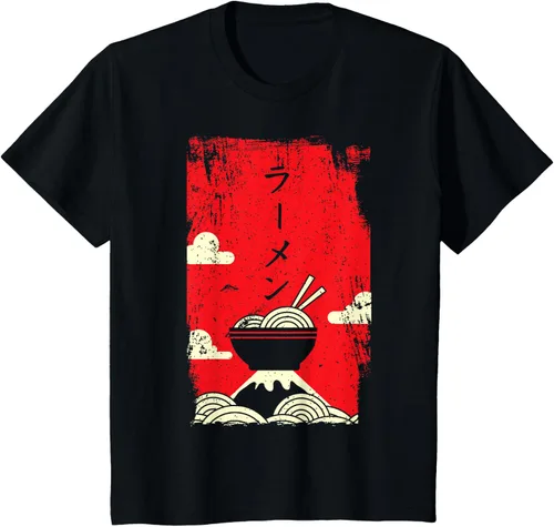 Vista 45 de Ramen Noodles Camiseta de arte japonés, Negro
