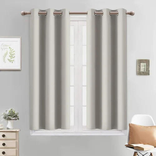 Vista 87 de Yakamok Cortinas opacas para dormitorio, aislamiento térmico, cortinas de oscurecimiento de habitación para sala de estar, juego de 2 paneles
