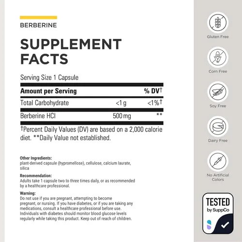 Vista 3 de Integrative Therapeutics Berberina 1500mg - Apoya la salud metabólica y el metabolismo de la energía celular - Probado por terceros - Calidad