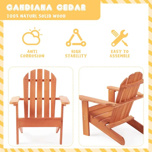 Vista 6 de SoliWood Silla Adirondack de madera para exteriores, para patio, jardín, porche, piscina
