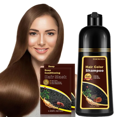Vista 20 de Champú de tinte para cabello negro para cabello gris, champú instantáneo de color de cabello, champú de larga duración, champú para cabello negro