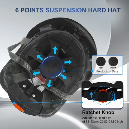 Vista 8 de Casco de seguridad SAFEBUILDER con visera, orejeras Bluetooth SNR 26dB, sombrero duro con viseras, orejeras montadas, sombreros duros ventilados