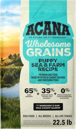Vista 13 de ACANA - Comida seca para perros sin granos, receta para cachorros, bolsa de 4.5 libras Freeze Dried, Grain Free, High Protein, Made in the USA