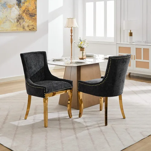 Vista 12 de Sillas de sala de estar cómodas, muebles de dormitorio de granja, sillas de mesa de comedor modernas, juego de 2, sillas laterales tapizadas
