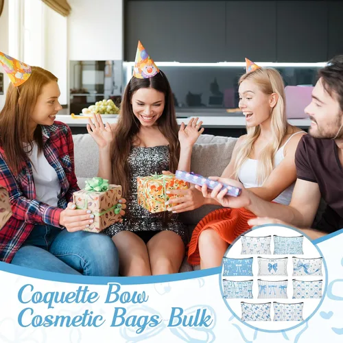 Vista 5 de Bolsa de maquillaje HSDSH Kit de supervivencia en bolsa para viajes, mujeres, madre, mamá, empleada, regalo, Azul