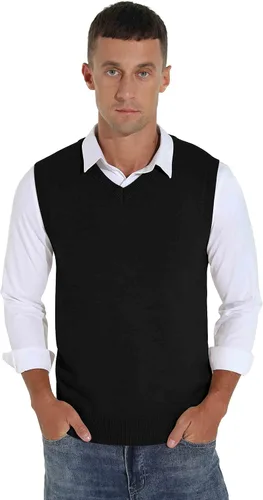 Vista 4 de Sailwind Suéter sin mangas con cuello en V y mezcla de lana para hombre