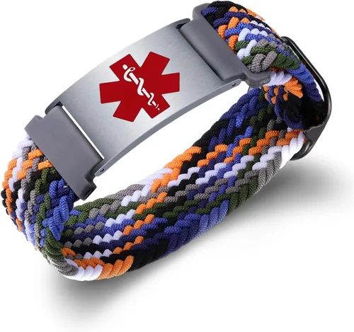Vista 43 de Pulseras deportivas personalizadas de alerta médica para mujeres y hombres – Pulseras de identificación médica personalizadas con grabado gratuito