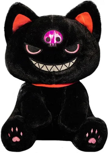 Vista 10 de ELAINREN Oso de peluche morado gótico, animales de peluche espeluznantes de Halloween Oso de peluche de decoración de regalo/30 cm