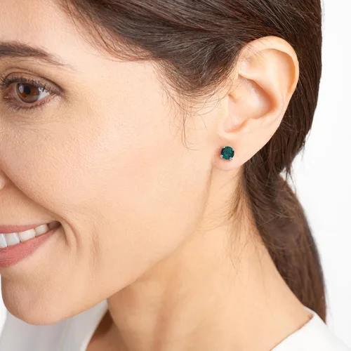 Vista 44 de Amazon Essentials Aretes redondos de plata de ley con piedra natal (anteriormente colección Amazon)