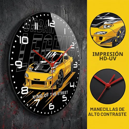 Vista 3 de 12 pulgadas garaje que compite con el reloj de pared del coche silencioso