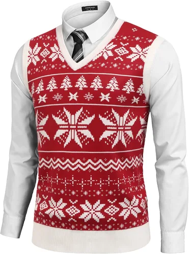 Vista 27 de COOFANDY Suéter sin mangas para hombre, chaleco con cuello en V, jersey de algodón sólido Azul claro