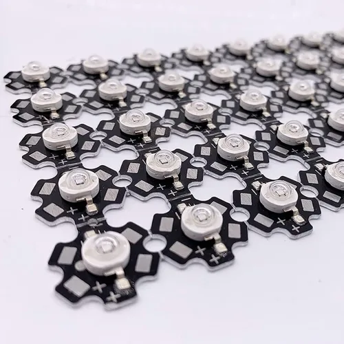 Vista 2 de 10pcs 3W UV púrpura LED ultravioleta bombillas lámpara chips 365nm 375nm 385nm 395nm 405nm 420nm luz de alta potencia (3W 365NM con 20MM PCB)