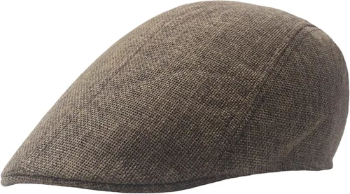 Vista 8 de meioro Gorra plana de verano para hombre, tejido de paja de lino, de algodón, transpirable, Gatsby Irish Cabbie Ivy Cap Caqui