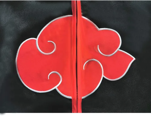 Vista 5 de EFORPT Akatsuki - Bata de capa para Halloween disfraz de cosplay con diadema y anillo Akatsuki Itachi
