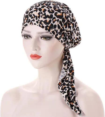 Vista 6 de Qhome - Pañuelo de cabeza con diamantes de imitación para mujer, gorra de quimioterapia, bandana de elastano Du Rag