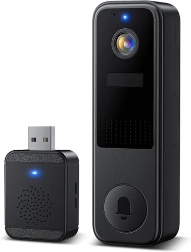 Vista 10 de Cámara de timbre de puerta de 2K HD con batería, inalámbrica con timbre de anillo, timbre de video inteligente con comunicación bidireccional