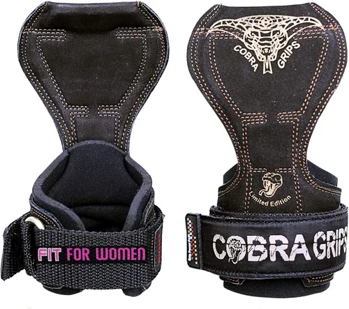 Vista 47 de Cobra Grips Weight Lifting Gloves with Adjustable Neoprene Padded Wrist Wraps - Heavy Duty Alternative to Power Lifting Hooks for Deadlifts Una goma