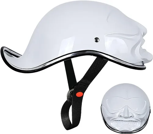 Vista 9 de Half-Shell - Casco de motocicleta, casco de motocicleta con cara abierta, certificación ECE/DOT, medio casco, M (57 ~ 22.8 in)