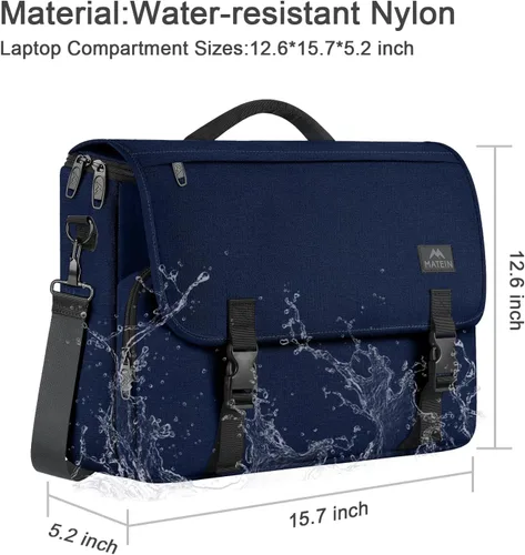 Vista 14 de MATEIN Bolsa tipo mensajero para hombres, mochila escolar para adolescentes, ligera de 17.3 pulgadas, maletín para laptop grande, bolsa cruzada