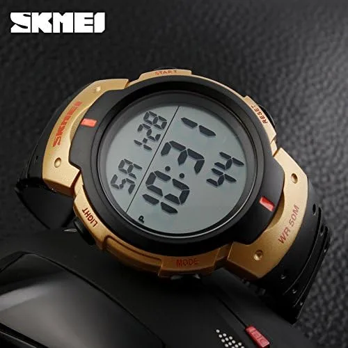 Vista 5 de SKMEI Reloj digital PU banda impermeable LED multifuncional estudiante deportes al aire libre reloj electrónico reloj